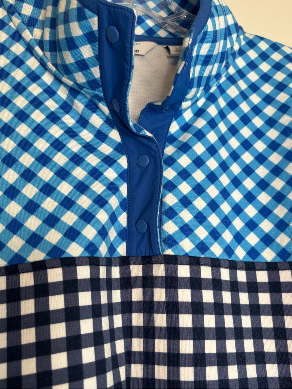 DRAPER JAMES/LANDS END GINGHAM PULLOVER TOP - Picture 3 of 5